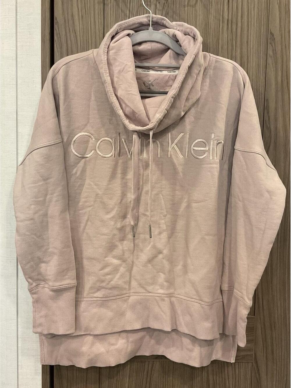 Calvin Klein Womens High Neck Pink Sweat Shirt Size Small
